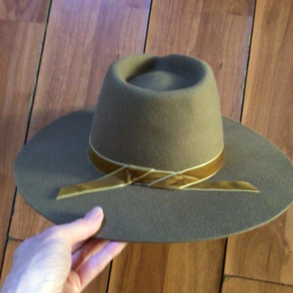 NEW! Rare Wyeth olive green velvet wool rancher main image 4